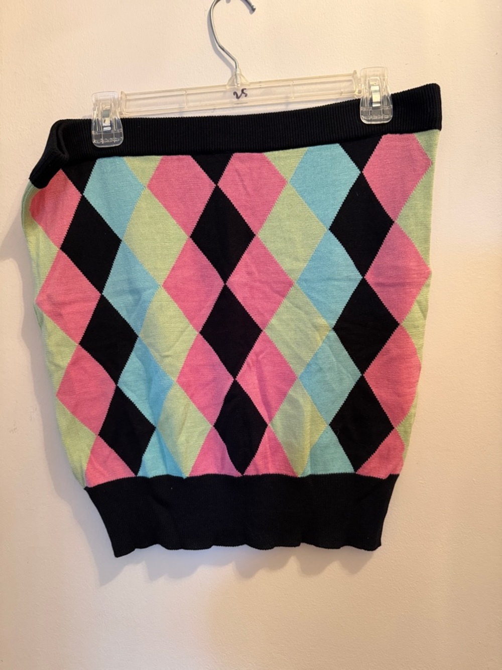 New Milly Argyle Pattern Knit Tube top in Pink, Blue, Lime L